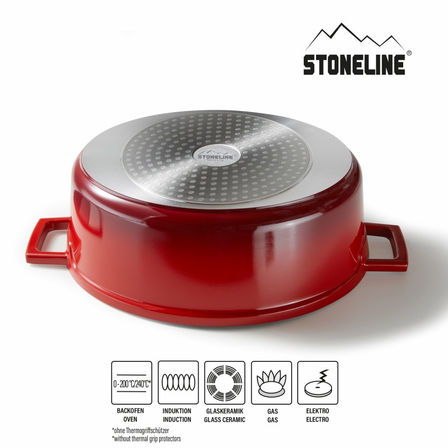 Stoneline Stoneline® Induction Roaster With Lid 32X25 Cm, Casserole Dish, Non-Stick Pot | Red Roasters