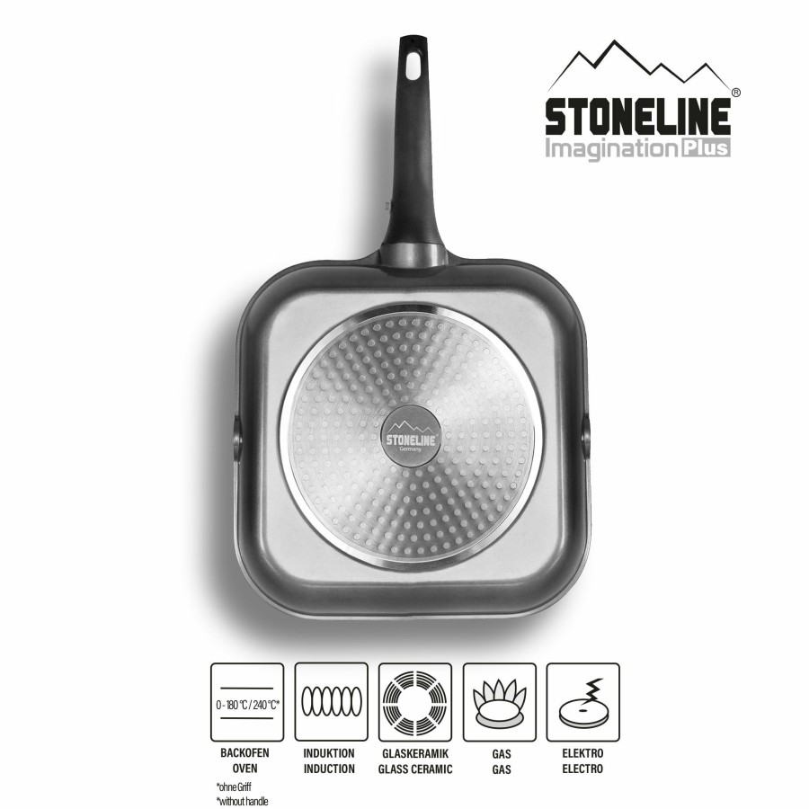 Stoneline Stoneline® Griddle Pan 28 Cm, Removable Handle, Spouts, Non-Stick | Imagination Plus Griddle pans and grill baskets