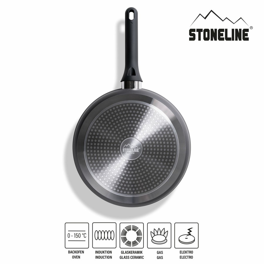 Stoneline Stoneline® Deep Frying Pan 28 Cm, With Lid, Large Non-Stick Pan | Gold Braising pans