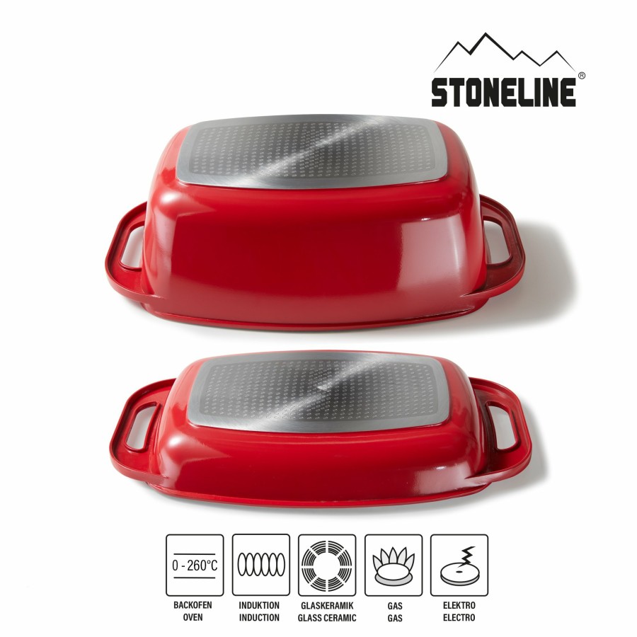 Stoneline Stoneline® Xxl Induction Roaster 43X26 Cm, Induction Lid, Non-Stick Casserole Dish Roasters