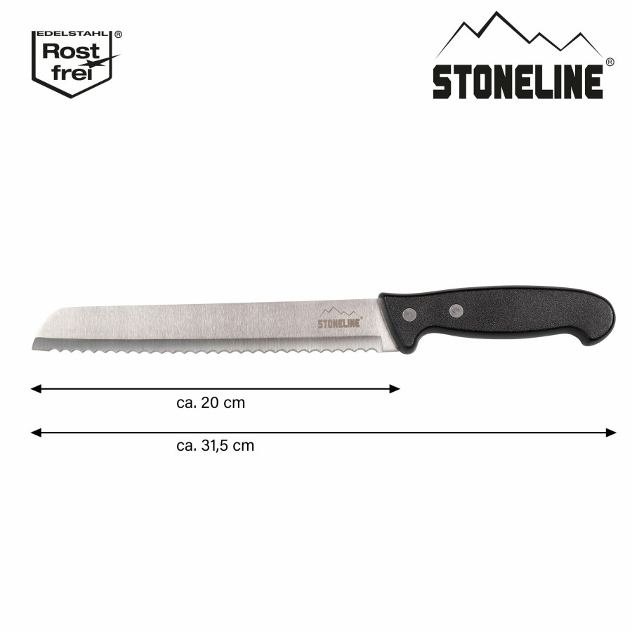 Stoneline Stoneline® Stainless Steel Knife 31.5 Cm Bread Knife, Safety Sheath Stainless steel knives