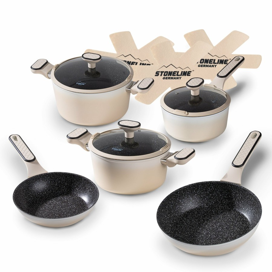 Stoneline Stoneline® 11 Pc Cookware Set, With Lids And Felt Protectors, Non-Stick Pots & Pans Cookware sets