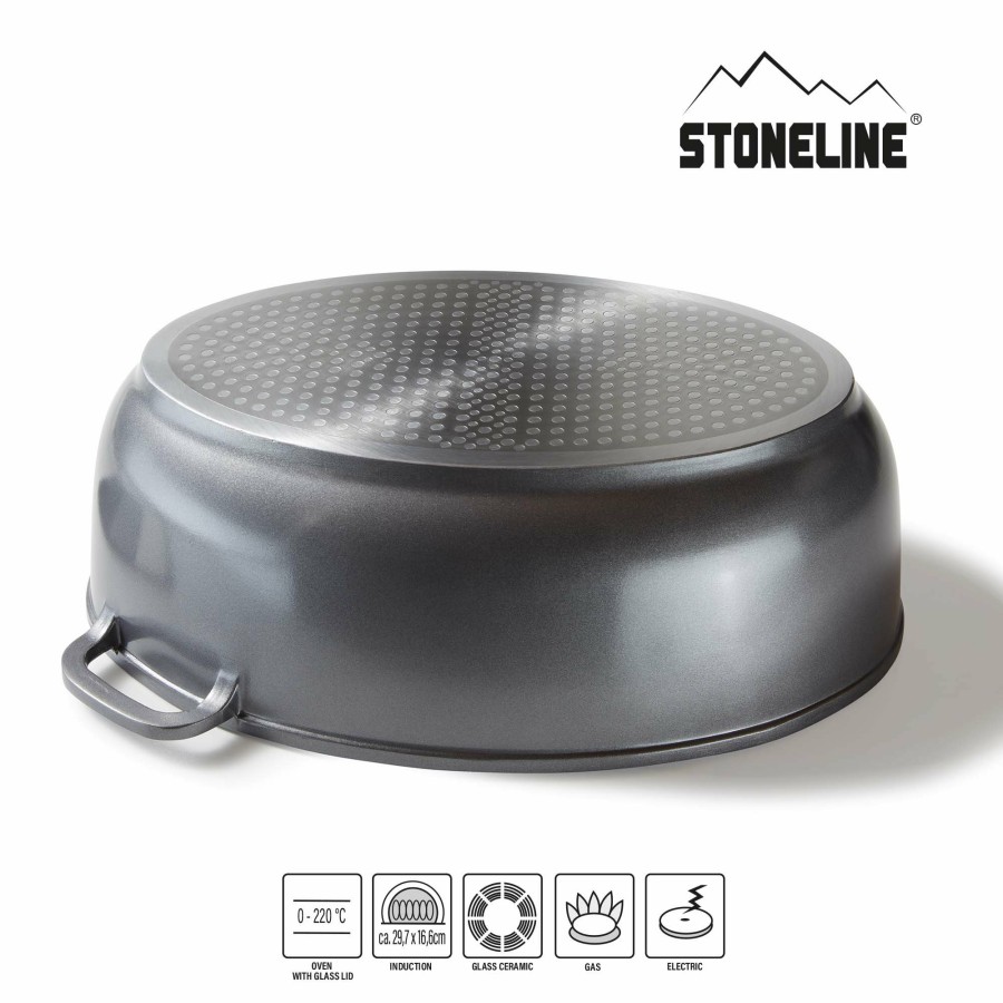 Stoneline Stoneline® Induction Roaster 39X26 Cm, With Aroma Lid, Non-Stick Casserole Dish Roasters