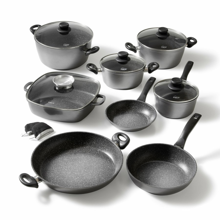 Stoneline Stoneline® 13 Pc Cookware Set, With Lids, Non-Stick Pots & Pans | Classic Cookware sets