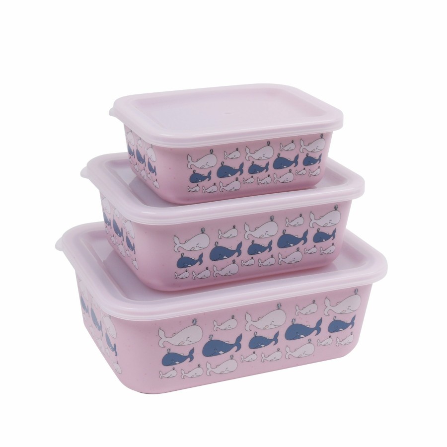 Stoneline Awave® 3 Pc Food Storage Container Set With Lid 400/730/1300 Ml Made From Rpet | Rose Kitchen storage accessories