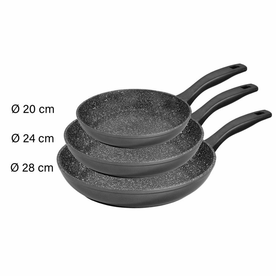 Stoneline Stoneline® Pfannen-Set, 3-Teilig, 20/24/28 Cm, Made In Germany, Antihaft, Induktion Pan sets