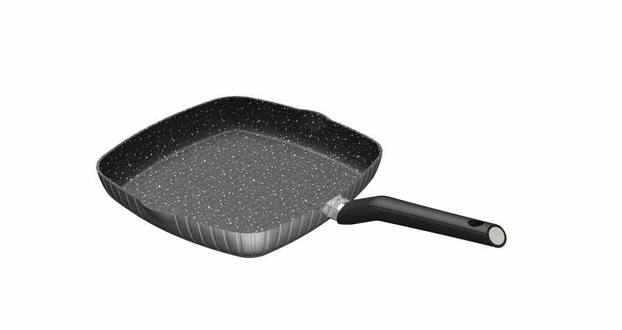 Stoneline Stoneline® Bbq Griddle Pan 28 Cm, 2 Spouts, Non-Stick Pan | Stripes Design Griddle pans and grill baskets