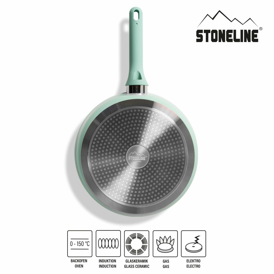 Stoneline Stoneline® Deep Frying Pan 28 Cm, With Lid, Large Non-Stick Pan | Mint Braising pans