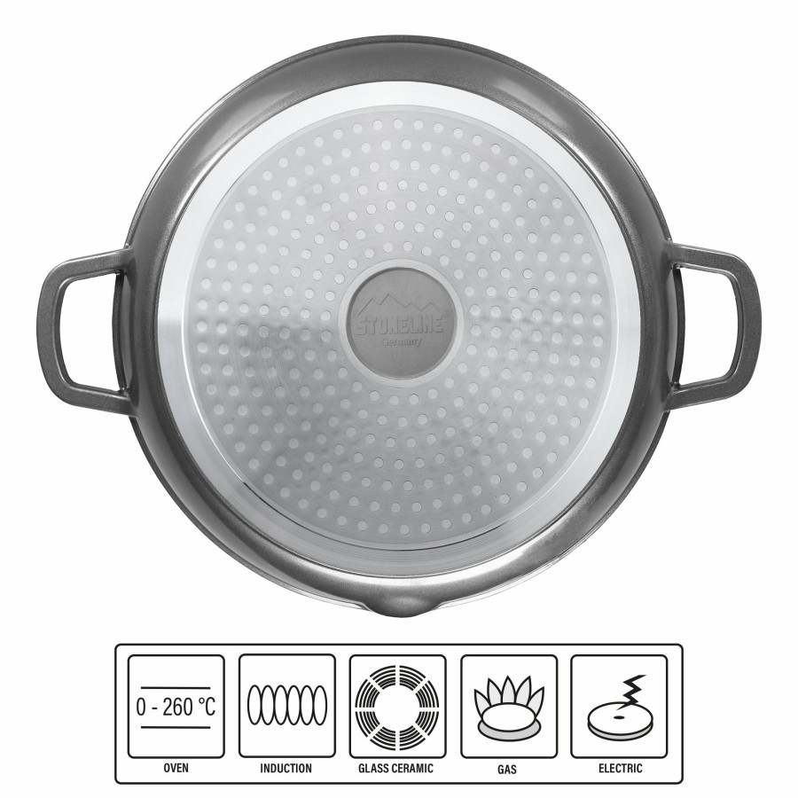 Stoneline Stoneline® Round Bbq Griddle Pan 28 Cm, Spout, Fat-Free Non-Stick Pan, Grill Plate Griddle pans and grill baskets