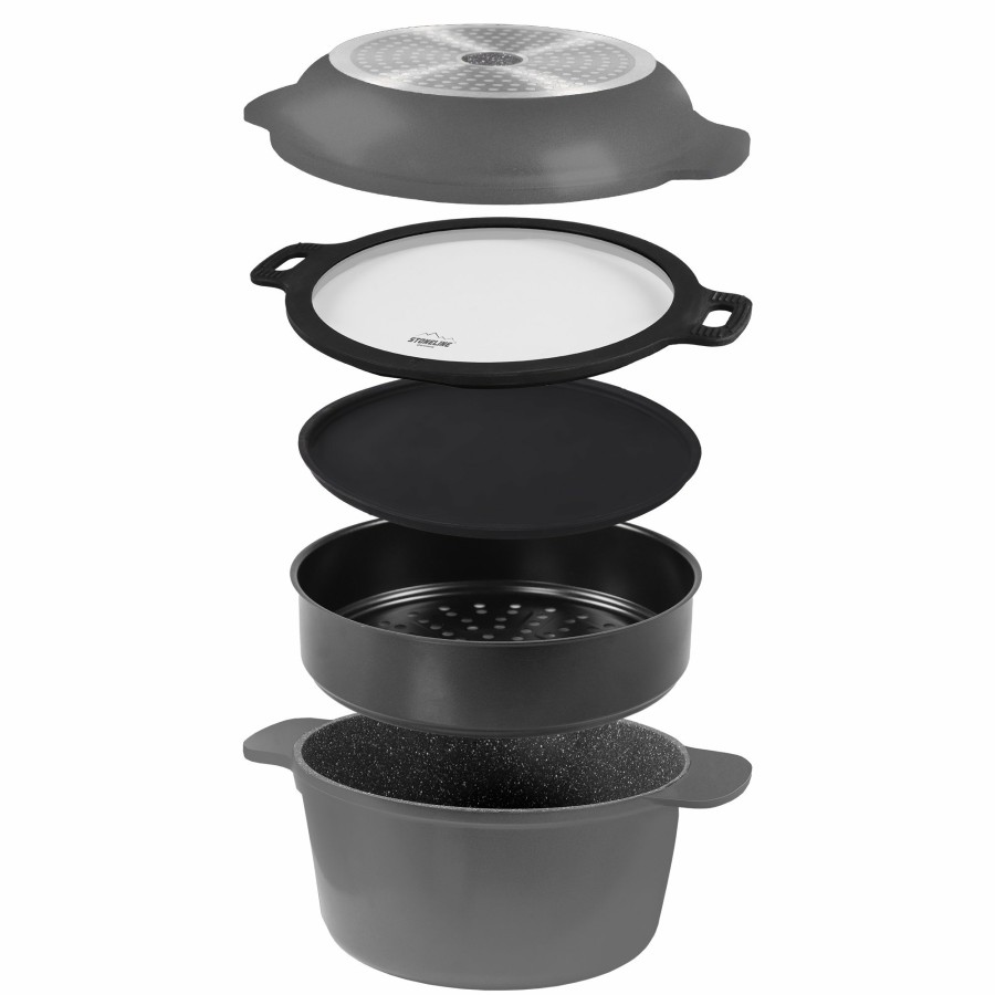 Stoneline Stoneline® 5 Pc Cookware Bakeware Set, With Lid, Non-Stick Pot Baking Tin Serving Pan Cookware sets