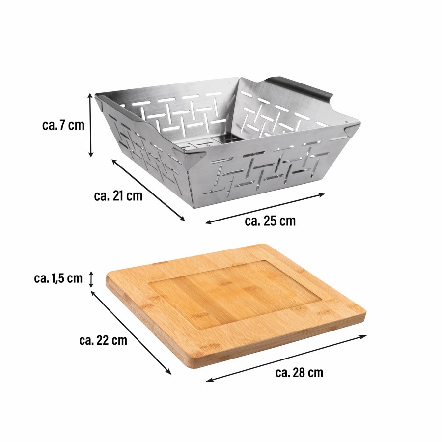 Stoneline Freyersbacher® Stainless Steel Bbq Grill Basket 25X21 Cm, Board | All Types Of Grills Griddle pans and grill baskets