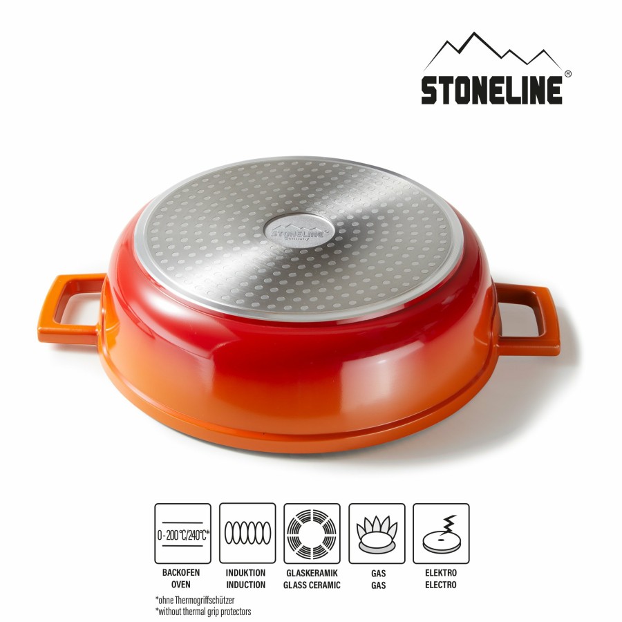 Stoneline Stoneline® Induction Roaster With Lid 28 Cm, Casserole Dish, Non-Stick Pot | Orange Roasters