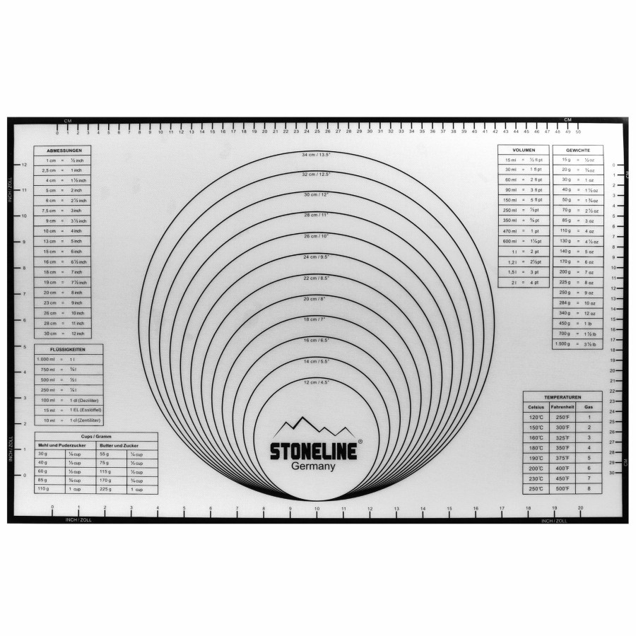 Stoneline Stoneline® Silicone Baking Mat 60X40 Cm, Non-Stick | Pastry Mat With Measurement Baking tools and accessories