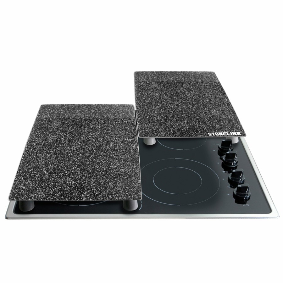 Stoneline Stoneline® 2 Pc Cooktop Cover Plates & Glass Cutting Board Set 52X30 Cm | Accessories Cutting boards